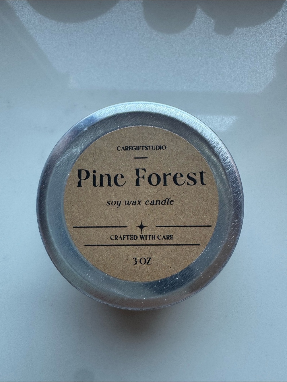 Pine Forest Soy Wax Candle Tin - Natural Brown Label